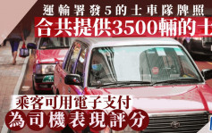 的士車隊｜運輸署發5個的士車隊牌照 合共提供3500輛的士 市區佔3隊