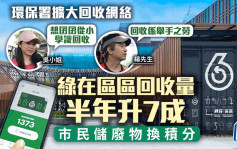 環保署擴大回收網絡  「綠在區區」回收量半年升7成   市民儲廢物換積分：回收舉手之勞