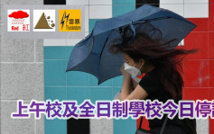 紅雨警告生效 上午校及全日制學校今日停課