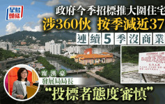 政府本季招标推大围住宅地 涉360伙 按季减近37% 暂缓推商业地 甯汉豪:投标者审慎