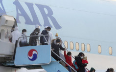 南韓第三班撤僑包機返抵首爾 5乘客發燒