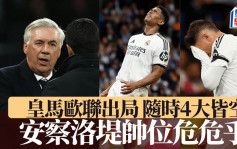 歐聯｜皇馬歐聯出局隨時4大皆空 安察洛堤有心理準備被炒