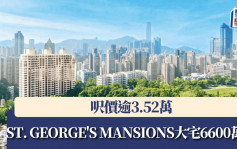 ST. GEORGE\'S MANSIONS三房户6600万沽 尺价逾3.52万