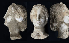 意大利罗马工人发现白色大理石像 料为古希腊女神像