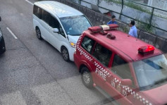 大埔公路沙田段私家車撞消防車無人傷 現場交通繁忙