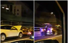 屯门公路6车相撞 警方到场调查