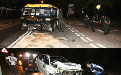私家车西贡撞解款车　警员擎枪戒备