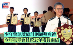 少年警訊獎勵計劃頒獎典禮  今年星章會員較去年增長兩倍