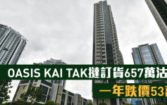 启德最新二手成交｜OASIS KAI TAK挞订货657万沽 一年跌价53万