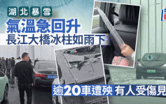 湖北暴雪｜氣溫急回升長江大橋逾20車  遭冰柱轟炸爆玻璃有人見血｜有片
