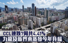 二手樓價指數｜CCL連跌7周共4.41% 九龍及新界東蒸發今年升幅