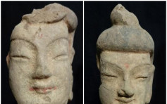 陕西掘出65件彩绘佛像头 距今至少1500年