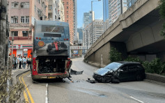 葵涌私家車猛撼九巴車尾 兩司機均告受傷送院