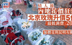 情人節｜北京鮮花價格翻5倍 玫瑰加價至每枝35元人民幣