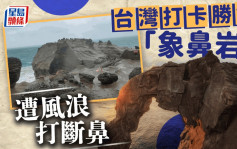 台灣打卡景點「象鼻岩」  遭風浪「打斷鼻」