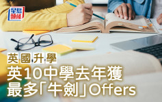 英国升学｜英10中学去年获 最多「牛剑」Offers