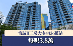 海璇II三房大宅4436万沽 每尺3.8万