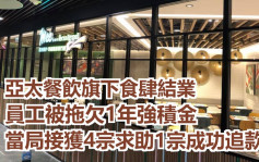 亞太餐飲食肆結業員工被拖欠強積金 當局接獲4宗求助