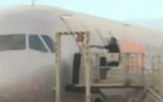 澳洲躁男错过航班 冲停机坪强拉机舱门 