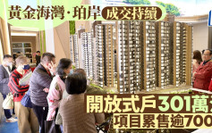 黃金海灣·珀岸成交持續 開放式戶301萬沽 項目累售逾700伙