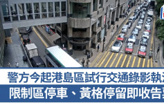 警方今起港島區試行交通錄影執法 限制區停車、黃格內停留皆會執法