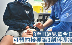 疫情资讯｜已打两剂科兴3至11岁儿童 今起可预约打第3针