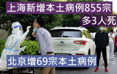 上海新增本土病例855宗多3人死亡 北京增69宗