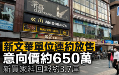 新文华单位连约放售 意向价约650万 新买家料回报约3.7厘