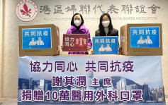 中國生物製藥向港區婦聯代表聯誼會 捐贈10萬外科口罩
