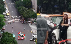 广州女司机冲红灯撞途人撼2车 酿13人伤