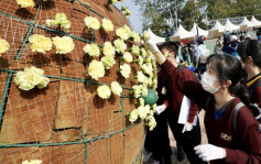 維園千學生插花砌大型花壇 下月香港花卉展展出