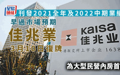 佳兆業│去年中期收入134億人幣 達成指引周五復牌