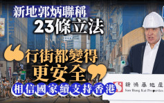 新地郭炳联称23条立法 「行街都变得更安全」 相信国家续支持香港