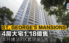 ST. GEORGE\'S MANSIONS 4房大宅1.18亿售 本月连沽7伙套现逾5亿