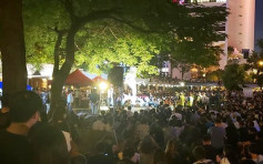 【修例风波】社政工会发起遮打花园集会 竖立香港民主女神