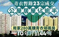 青衣暂录23宗成交 公屋居屋占逾半 用家280万购青衣邨两房 10年升值44%