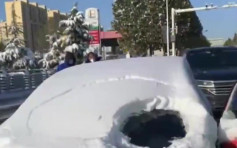 积雪覆盖车窗女子仅清理一小洞驾驶 被交警拦下