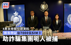 4男女用假份證資料實名登記逾7000張SIM卡 助詐騙集團呃人被捕