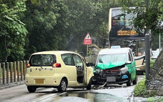 西貢西沙路私家車的士相撞 近西徑村一度來回線全封