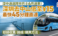 深中通道跨市巴士6月通車！深圳去中山低至¥15 最快45分鐘直達 即看收費／路線／購票方式