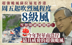 台风苏拉︱天文台前台长岑智明破例开腔 指是今年最具威胁的超强台风