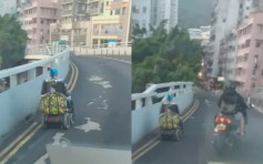 【睇片】電動輪椅行走香港仔大道天橋 嚇親後車司機「想攞命？」