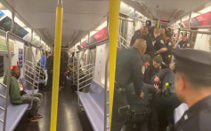纽约非裔汉逃票 10警持枪冲入地铁车厢制伏惹争议
