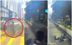 【車Cam直擊】尖沙嘴男突衝出馬路 被貨車撞至趴地滑行