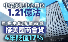 中环美银中心单位1.21亿沽 原业主低市价2成接美国商会货 4年贬值17%