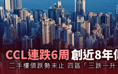 二手樓價跌勢未止 CCL連跌6周 創近8年新低  四區錄「三跌一升」