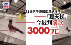 男子港鐵南昌站扶手「瀡天梯」 被判罰款3000元