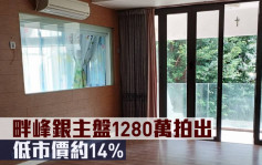 拍賣成交｜畔峰銀主盤1280萬拍出 低市價約14%