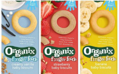 英Organix三婴儿饼乾存窒息风险　须下架及回收