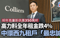 明年商厦新供应350万尺 高力料全年租金跌4% 中环西九租户「最忠诚」